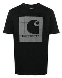 schwarzes bedrucktes T-Shirt mit einem Rundhalsausschnitt von Carhartt WIP