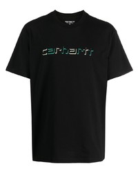 schwarzes bedrucktes T-Shirt mit einem Rundhalsausschnitt von Carhartt WIP