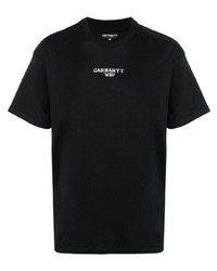 schwarzes bedrucktes T-Shirt mit einem Rundhalsausschnitt von Carhartt WIP