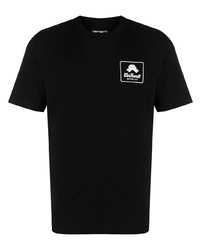 schwarzes bedrucktes T-Shirt mit einem Rundhalsausschnitt von Carhartt WIP