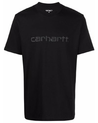 schwarzes bedrucktes T-Shirt mit einem Rundhalsausschnitt von Carhartt WIP