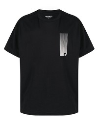 schwarzes bedrucktes T-Shirt mit einem Rundhalsausschnitt von Carhartt WIP