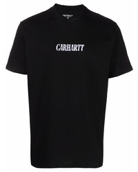 schwarzes bedrucktes T-Shirt mit einem Rundhalsausschnitt von Carhartt WIP