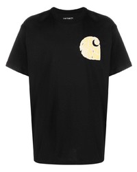 schwarzes bedrucktes T-Shirt mit einem Rundhalsausschnitt von Carhartt WIP