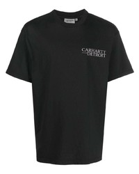 schwarzes bedrucktes T-Shirt mit einem Rundhalsausschnitt von Carhartt WIP