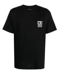 schwarzes bedrucktes T-Shirt mit einem Rundhalsausschnitt von Carhartt WIP