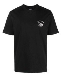 schwarzes bedrucktes T-Shirt mit einem Rundhalsausschnitt von Carhartt WIP