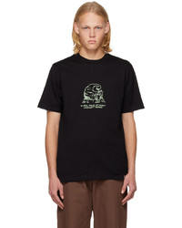 schwarzes bedrucktes T-Shirt mit einem Rundhalsausschnitt von CARHARTT WORK IN PROGRESS