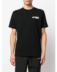 schwarzes bedrucktes T-Shirt mit einem Rundhalsausschnitt von Off-White