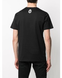 schwarzes bedrucktes T-Shirt mit einem Rundhalsausschnitt von Billionaire