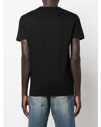 schwarzes bedrucktes T-Shirt mit einem Rundhalsausschnitt von DSQUARED2