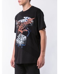 schwarzes bedrucktes T-Shirt mit einem Rundhalsausschnitt von Givenchy