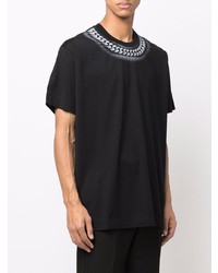 schwarzes bedrucktes T-Shirt mit einem Rundhalsausschnitt von Givenchy