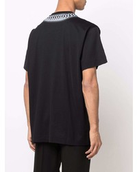 schwarzes bedrucktes T-Shirt mit einem Rundhalsausschnitt von Givenchy