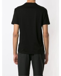 schwarzes bedrucktes T-Shirt mit einem Rundhalsausschnitt von Armani Exchange