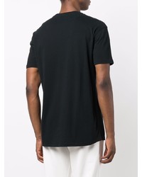 schwarzes bedrucktes T-Shirt mit einem Rundhalsausschnitt von True Religion