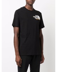 schwarzes bedrucktes T-Shirt mit einem Rundhalsausschnitt von The North Face