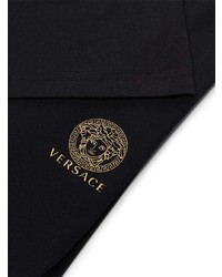 schwarzes bedrucktes T-Shirt mit einem Rundhalsausschnitt von Versace