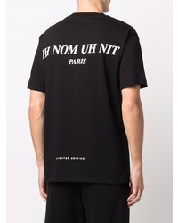 schwarzes bedrucktes T-Shirt mit einem Rundhalsausschnitt von Ih Nom Uh Nit