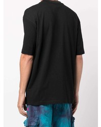 schwarzes bedrucktes T-Shirt mit einem Rundhalsausschnitt von MA®KET