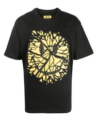 schwarzes bedrucktes T-Shirt mit einem Rundhalsausschnitt von Chinatown Market