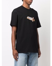 schwarzes bedrucktes T-Shirt mit einem Rundhalsausschnitt von Carhartt WIP