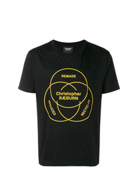 schwarzes bedrucktes T-Shirt mit einem Rundhalsausschnitt von CHRISTOPHER RAEBURN