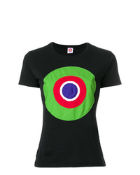 schwarzes bedrucktes T-Shirt mit einem Rundhalsausschnitt von Circled Be Different