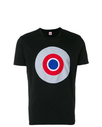 schwarzes bedrucktes T-Shirt mit einem Rundhalsausschnitt von Circled Be Different