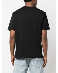 schwarzes bedrucktes T-Shirt mit einem Rundhalsausschnitt von Calvin Klein Jeans