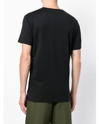 schwarzes bedrucktes T-Shirt mit einem Rundhalsausschnitt von Kent & Curwen