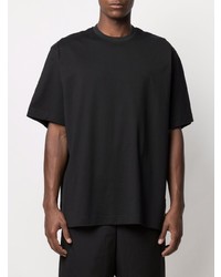 schwarzes bedrucktes T-Shirt mit einem Rundhalsausschnitt von Y-3