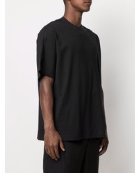 schwarzes bedrucktes T-Shirt mit einem Rundhalsausschnitt von Y-3