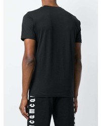 schwarzes bedrucktes T-Shirt mit einem Rundhalsausschnitt von McQ Alexander McQueen