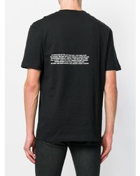 schwarzes bedrucktes T-Shirt mit einem Rundhalsausschnitt von McQ Alexander McQueen