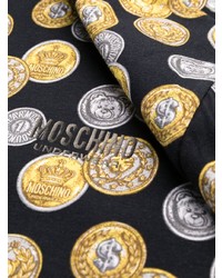 schwarzes bedrucktes T-Shirt mit einem Rundhalsausschnitt von Moschino