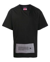schwarzes bedrucktes T-Shirt mit einem Rundhalsausschnitt von Colmar A.G.E. By Shayne Oliver