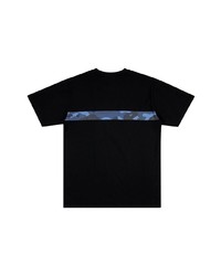 schwarzes bedrucktes T-Shirt mit einem Rundhalsausschnitt von A Bathing Ape