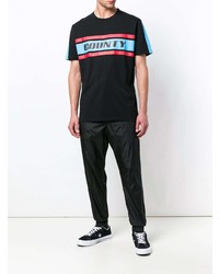 schwarzes bedrucktes T-Shirt mit einem Rundhalsausschnitt von Marcelo Burlon County of Milan