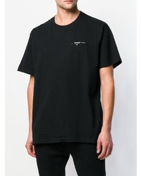 schwarzes bedrucktes T-Shirt mit einem Rundhalsausschnitt von Off-White