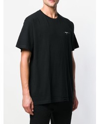 schwarzes bedrucktes T-Shirt mit einem Rundhalsausschnitt von Off-White