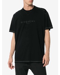 schwarzes bedrucktes T-Shirt mit einem Rundhalsausschnitt von Givenchy