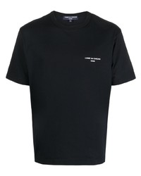 schwarzes bedrucktes T-Shirt mit einem Rundhalsausschnitt von Comme des Garcons Homme