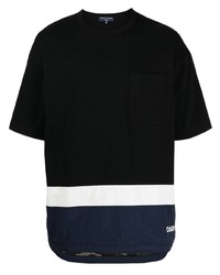 schwarzes bedrucktes T-Shirt mit einem Rundhalsausschnitt von Comme des Garcons Homme