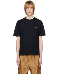 schwarzes bedrucktes T-Shirt mit einem Rundhalsausschnitt von Comme des Garcons Homme