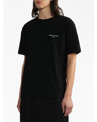 schwarzes bedrucktes T-Shirt mit einem Rundhalsausschnitt von Comme des Garcons Homme