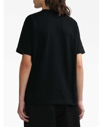 schwarzes bedrucktes T-Shirt mit einem Rundhalsausschnitt von Comme des Garcons Homme