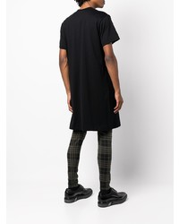 schwarzes bedrucktes T-Shirt mit einem Rundhalsausschnitt von Comme Des Garcons Homme Plus