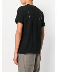 schwarzes bedrucktes T-Shirt mit einem Rundhalsausschnitt von Comme Des Garcons Play