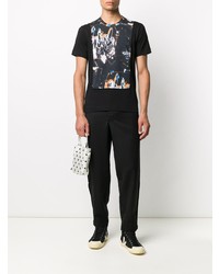 schwarzes bedrucktes T-Shirt mit einem Rundhalsausschnitt von Comme Des Garcons SHIRT